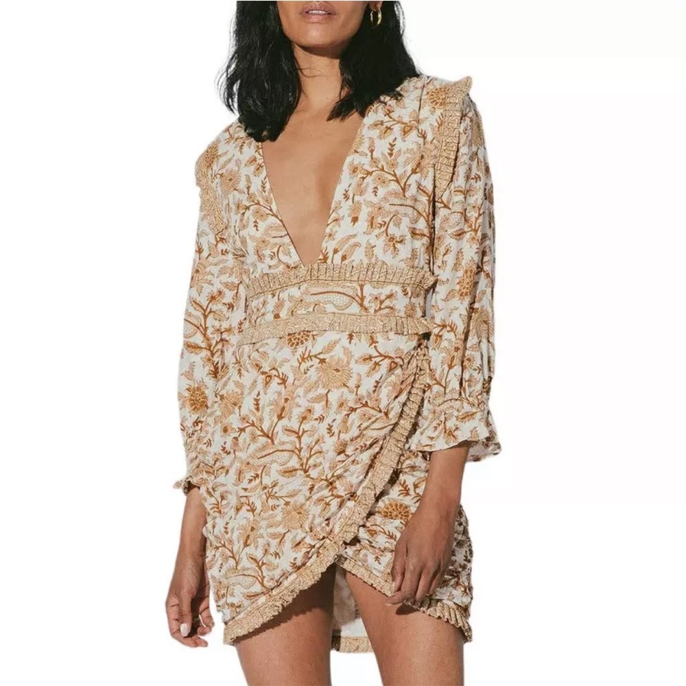 Cleobella Victoria Mini Dress Autumn Block Print in size XS | fall